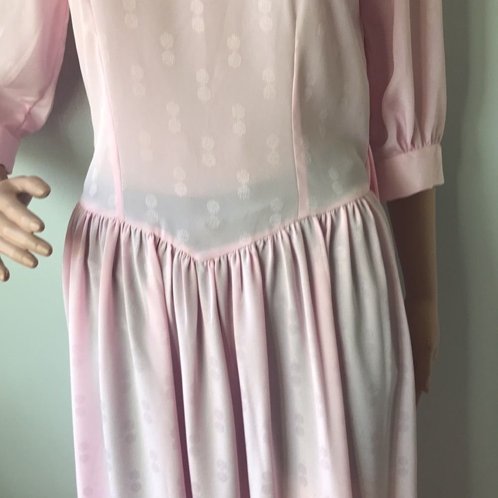 Silky Pink Vintage Cottagecore Dress - Picture 16 of 16